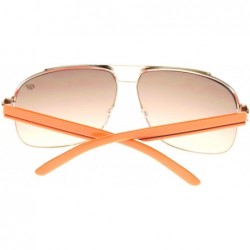 Aviator Designer Navigator Sunglasses Unisex Fashion Square Aviators - Orange (Brown Smoke) - CQ18848TK2R $11.62