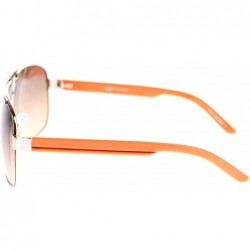 Aviator Designer Navigator Sunglasses Unisex Fashion Square Aviators - Orange (Brown Smoke) - CQ18848TK2R $11.62