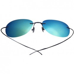 Wayfarer Men's Retro Polarized Sunglasses Unbreakable Frame Sunglasses For Cyling Fishing Driving - Blue Frame Blue Lens - CL...