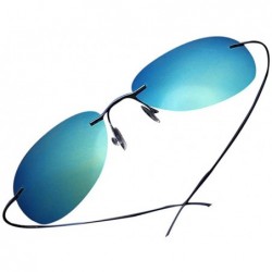 Wayfarer Men's Retro Polarized Sunglasses Unbreakable Frame Sunglasses For Cyling Fishing Driving - Blue Frame Blue Lens - CL...