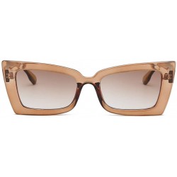 Square Square Sunglasses Boyfriend Style Horned Rim Thick Plastic Sunglasses - F - C8190NCWXTI $7.35