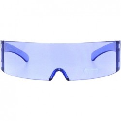 Wrap Futuristic Robotic Daft Punk Monoblock Shield Wrap Sunglasses Translucent - Purple - C818SLZEE38 $13.21