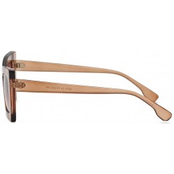 Square Square Sunglasses Boyfriend Style Horned Rim Thick Plastic Sunglasses - F - C8190NCWXTI $7.35