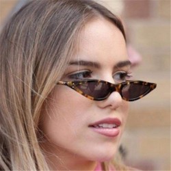 Aviator Oulylan Small Cat Eye Sunglasses Women Vintage Trendy Sun Clear Red As Picture - Clear Red - CV18YQSYRU7 $9.45