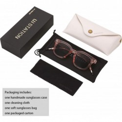 Oversized Vintage Sunglasses Womens Mens Plastic Frame UV400 with Sunglasses Case U573 - Pink - CP18I6603DZ $9.09