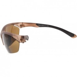 Sport Retro Mens Womens Sports Half-Rimless Bifocal Sunglasses - Matte Brown - CS189X673I6 $10.40