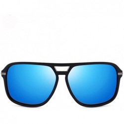 Oversized Sunglasses Men Polarized Oversized Mirror Driving Sun Glasses Man Brand Black - Silver - CB18XDWX26Q $8.77