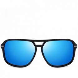 Oversized Sunglasses Men Polarized Oversized Mirror Driving Sun Glasses Man Brand Black - Silver - CB18XDWX26Q $8.77