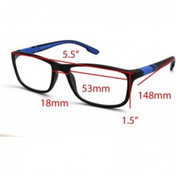 Rectangular Soft Matte Black w/ 2 Tone Reading Glasses Spring Hinge 0.74 Oz - Z1 Matte Black Matte Blue - CL18SYQ53ZZ $17.40