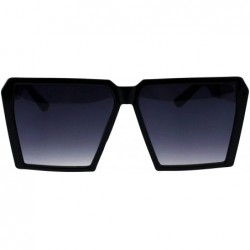 Square Womens Super Oversized Sunglasses Square Trapezoid Frame UV 400 - Black Gold (Smoke) - CG18HCHGH3Z $10.19
