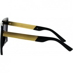 Square Womens Super Oversized Sunglasses Square Trapezoid Frame UV 400 - Black Gold (Smoke) - CG18HCHGH3Z $10.19