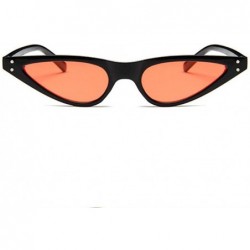 Aviator Oulylan Small Cat Eye Sunglasses Women Vintage Trendy Sun Clear Red As Picture - Clear Red - CV18YQSYRU7 $9.45