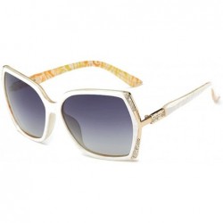 Square Women Sparkling Crystal Polarized Sunglasses UV400 - White - CK18GLNQX9X $25.14