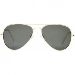 Aviator Classic Polarized Aviator Sunglasses for Men Women Metal Frame Mirrored UV400 Lens - 58mm - Gold/Black - CM18NW60GAE ...