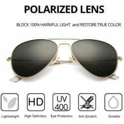 Aviator Classic Polarized Aviator Sunglasses for Men Women Metal Frame Mirrored UV400 Lens - 58mm - Gold/Black - CM18NW60GAE ...