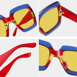 Oversized Square-Frame Designer Inspired Oversize Sunglasses for Women Brand Designer Shades - C2 - CV189YI7OHG $15.82