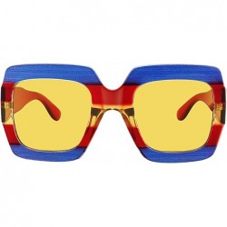 Oversized Square-Frame Designer Inspired Oversize Sunglasses for Women Brand Designer Shades - C2 - CV189YI7OHG $15.82