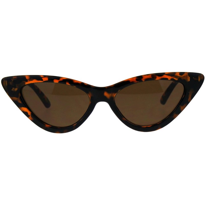 Square Womens Trendy Minimal Squared Cat Eye Mod Plastic Goth Sunglasses - Tortoise Brown - CI18E4IK0O9 $12.13