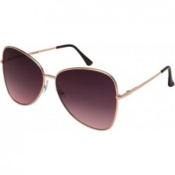 Oversized I Wear Rectangular Sunglasses Spring BG20044S - Rose Gold Frame/Grey-pink Lens - CQ195AZKMKX $20.39