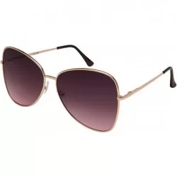 Oversized I Wear Rectangular Sunglasses Spring BG20044S - Rose Gold Frame/Grey-pink Lens - CQ195AZKMKX $8.59