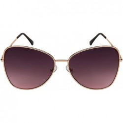 Oversized I Wear Rectangular Sunglasses Spring BG20044S - Rose Gold Frame/Grey-pink Lens - CQ195AZKMKX $8.59