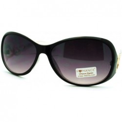 Oval Women's Fashion Sunglasses Oval Round Frame Heart Design - Black White - C411NBAZSJF $9.65