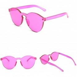Round Round Plastic Frame Sunglasses for Women Men - Rose Red - CR18ECT4XEM $15.56