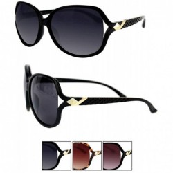 Oversized Womens Oversized Classy Style Sunglasses P4133 - Black_1 - CP17YSYXWCE $12.62