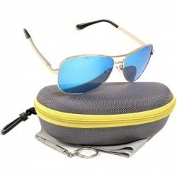 Aviator Aviator Polarized Sports Sunglasses Driving Glasses for Men Women Anti-glare UV Protection- Large - Blue - C518W2X670...