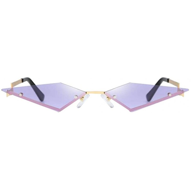Rimless Rimless Sunglasses Creative Eyeglasses Party Glasses Funny Photo Eyewear for Man Woman - Purple - C4196U42TOU $11.77