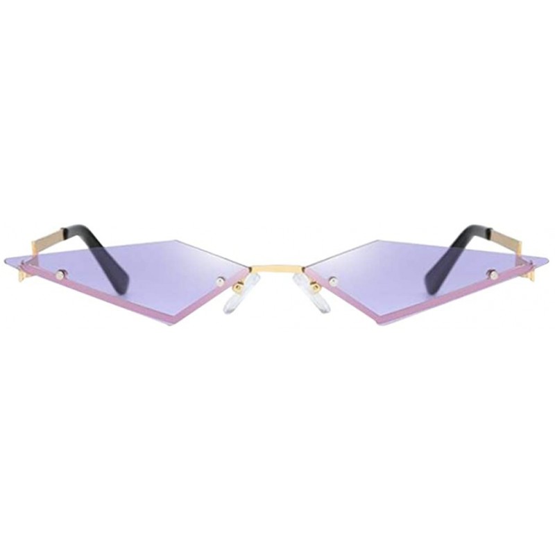 Rimless Rimless Sunglasses Creative Eyeglasses Party Glasses Funny Photo Eyewear for Man Woman - Purple - C4196U42TOU $11.77