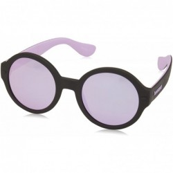 Oval Floripa/M Black Violet/Gray Violet Mirror Women's Sunglasses - 51mm - C118CSSL3EH $87.28