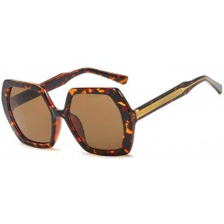 Goggle Hexagonal Polarized Sunglasses-Owersized Retro Shade Glasses-Sturdy Metal Frame - E - CI190EE5RQQ $41.00