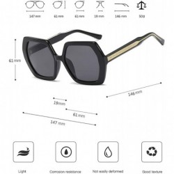 Goggle Hexagonal Polarized Sunglasses-Owersized Retro Shade Glasses-Sturdy Metal Frame - E - CI190EE5RQQ $41.00