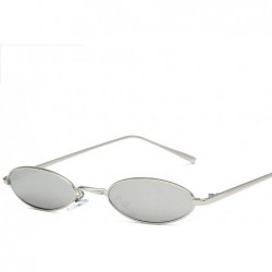 Oval Sunglasses Personality Streetwear SliveYellow - Slivegrey - CM194DXQL2Q $24.98