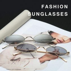 Oval Sunglasses Personality Streetwear SliveYellow - Slivegrey - CM194DXQL2Q $24.98