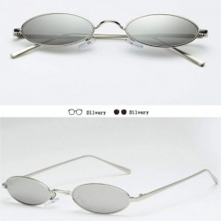Oval Sunglasses Personality Streetwear SliveYellow - Slivegrey - CM194DXQL2Q $24.98