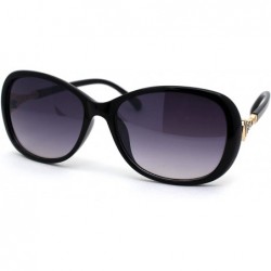 Oval Womens Jewel Arm Luxury Designer Oval Butterfly Sunglasses - Black Smoke - CA18ZMEK6LS $10.53