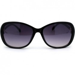 Oval Womens Jewel Arm Luxury Designer Oval Butterfly Sunglasses - Black Smoke - CA18ZMEK6LS $10.53