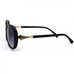 Oval Womens Jewel Arm Luxury Designer Oval Butterfly Sunglasses - Black Smoke - CA18ZMEK6LS $10.53