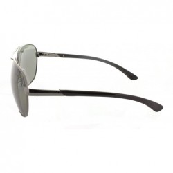 Round Aviator Polarized Bifocal Sunglasses Sun Readers Bi Focal Reading Glasses - Gunmetal Black - CY182DGU5XT $28.66