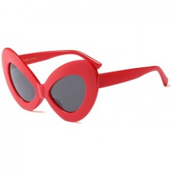 Butterfly Oversized High Piont Sunglasses Womens Butterfly Sexy cat Party UV400 - Red - CA18C2R0NGA $23.02