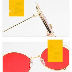 Shield Cat Eye Metal Hollow Frame Sunglasses Mirrored Flat Lenses Sunglasses For Women - Red - CH196M3MRKH $9.45