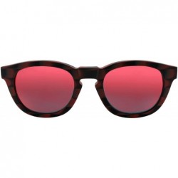Oval Women Italian Handmade Oval Sunglasses - Non-Prescription/Rx-able Designer Glasses Frame - 3 - Red & Black - CT18SAW4NDS...