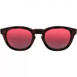 Oval Women Italian Handmade Oval Sunglasses - Non-Prescription/Rx-able Designer Glasses Frame - 3 - Red & Black - CT18SAW4NDS...