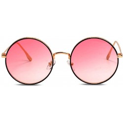 Aviator 2019 new sunglasses - ladies fashion sunglasses round frame PC lens sunglasses - E - CP18S9X7OYR $72.93