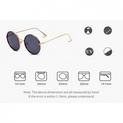 Aviator 2019 new sunglasses - ladies fashion sunglasses round frame PC lens sunglasses - E - CP18S9X7OYR $37.45