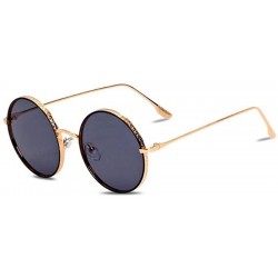 Aviator 2019 new sunglasses - ladies fashion sunglasses round frame PC lens sunglasses - E - CP18S9X7OYR $37.45