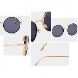 Aviator 2019 new sunglasses - ladies fashion sunglasses round frame PC lens sunglasses - E - CP18S9X7OYR $37.45