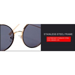 Aviator 2019 new sunglasses - ladies fashion sunglasses round frame PC lens sunglasses - E - CP18S9X7OYR $37.45